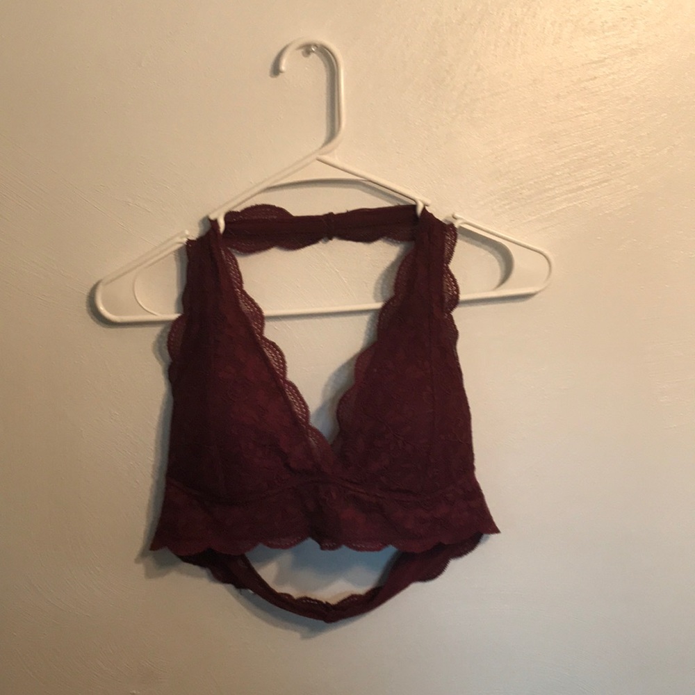 Maroon fancy bralett lace
